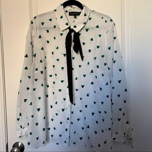 ELOQUII Printed Shirt with Tie